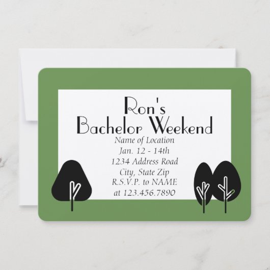 Aangepaste Bachelor Weekend Wilderness Uitnodiging (Voorkant)
