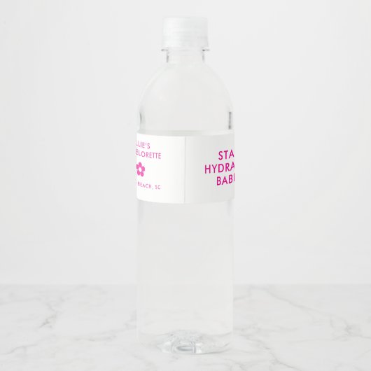 Aangepaste Bachelorette blijven 'Alive Waterfles Etiket (Achterkant)