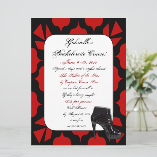 Aangepaste Bachelorette Cruise Weekend-uitnodiging Kaart (Staand voorkant)