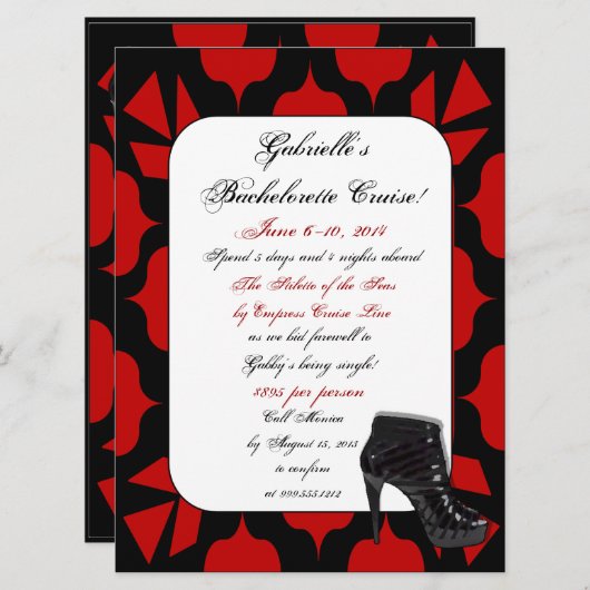 Aangepaste Bachelorette Cruise Weekend-uitnodiging Kaart (Voorkant / Achterkant)