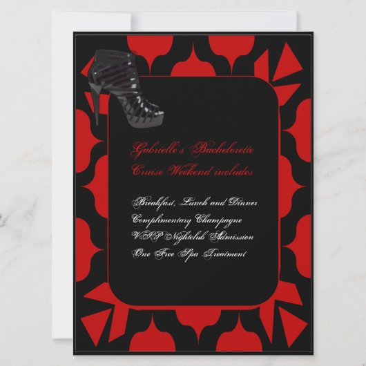 Aangepaste Bachelorette Cruise Weekend-uitnodiging Kaart (Achterkant)