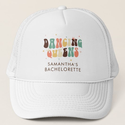 Aangepaste Bachelorette Disco Bruid Dancing Queens Trucker Pet (Voorkant)