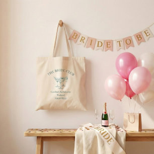Aangepaste Bachelorette-feestcocktail Social Club Tote Bag