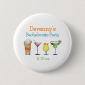 Aangepaste Bachelorette Party Naam Datum Ronde Button 5,7 Cm (Voorkant)