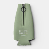 Aangepaste Bachelorette Party Sage Green Beer Flesjeskoeler (Achterkant)