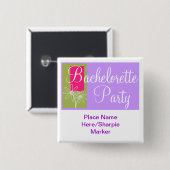 Aangepaste bachelorette party Square Pin Vierkante Button 5,1 Cm (Voorkant /achterkant)