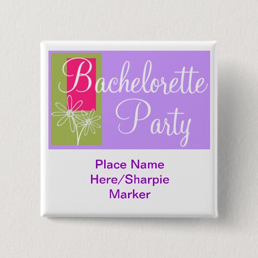 Aangepaste bachelorette party Square Pin Vierkante Button 5,1 Cm (Voorkant)