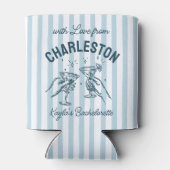 Aangepaste Bachelorette Pastel Stripes Martini Che Blikjeskoeler (Achterkant)