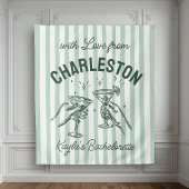 Aangepaste Bachelorette Pastel Stripes Martini Che Wandkleed