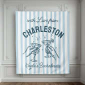 Aangepaste Bachelorette Pastel Stripes Martini Che Wandkleed