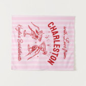 Aangepaste Bachelorette Pastel Stripes Martini Che Wandkleed (Voorkant (horizontaal))