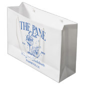 Aangepaste Bachelorette Retro Cocktail Blauw Groot Cadeauzakje (Voorkant Gekanteld)