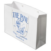 Aangepaste Bachelorette Retro Cocktail Blauw Groot Cadeauzakje (Achterkant Gekanteld)