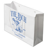 Aangepaste Bachelorette Retro Cocktail Blauw Groot Cadeauzakje (Voorkant Gekanteld)