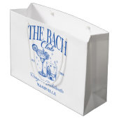 Aangepaste Bachelorette Retro Cocktail Blauw Groot Cadeauzakje (Achterkant Gekanteld)