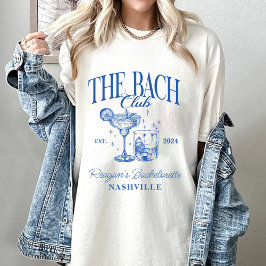 Aangepaste Bachelorette Retro Cocktail Blauw T-shirt