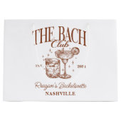 Aangepaste Bachelorette Retro Cocktail Bruin Groot Cadeauzakje (Voorkant)