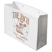 Aangepaste Bachelorette Retro Cocktail Bruin Groot Cadeauzakje (Achterkant Gekanteld)