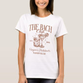 Aangepaste Bachelorette Retro Cocktail Bruin T-shirt (Voorkant)