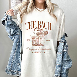 Aangepaste Bachelorette Retro Cocktail Bruin T-shirt