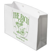 Aangepaste Bachelorette Retro Cocktail Groen Groot Cadeauzakje (Achterkant Gekanteld)