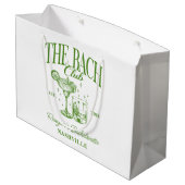 Aangepaste Bachelorette Retro Cocktail Groen Groot Cadeauzakje (Achterkant Gekanteld)