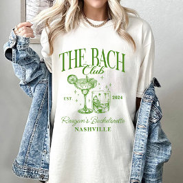 Aangepaste Bachelorette Retro Cocktail Groen T-shirt