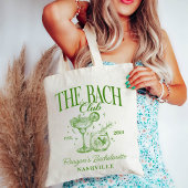 Aangepaste Bachelorette Retro Cocktail Groen Tote Bag
