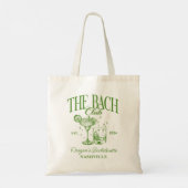 Aangepaste Bachelorette Retro Cocktail Groen Tote Bag (Achterkant)