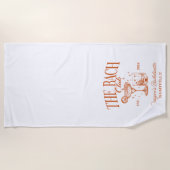 Aangepaste Bachelorette Retro Cocktail Sinaasappel Strandlaken (Voorkant)