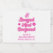 Aangepaste Bachelorette Verbluste en Verwarde Likeurfles Etiket (Enkel label)