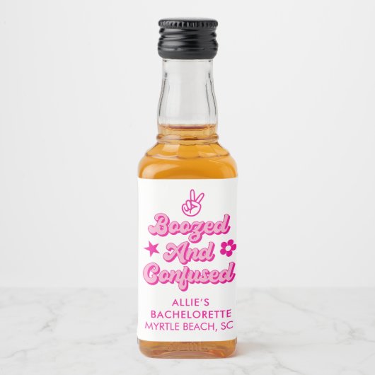 Aangepaste Bachelorette Verbluste en Verwarde Likeurfles Etiket (Voorkant)