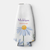 Aangepaste Bachelorette White Daisy Floral Flesjeskoeler (Voorkant)