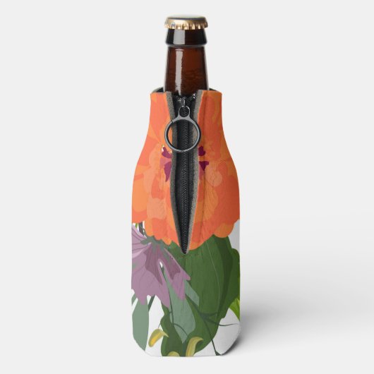 Aangepaste Bachelorette White Daisy Floral Flesjeskoeler (Fles Achterkant)