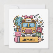 Aangepaste Back-to-School Bus - Personaliseer (Voorkant)