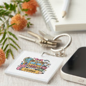 Aangepaste Back-to-School Bus - Personaliseer Sleutelhanger (Voorkant Rechts)