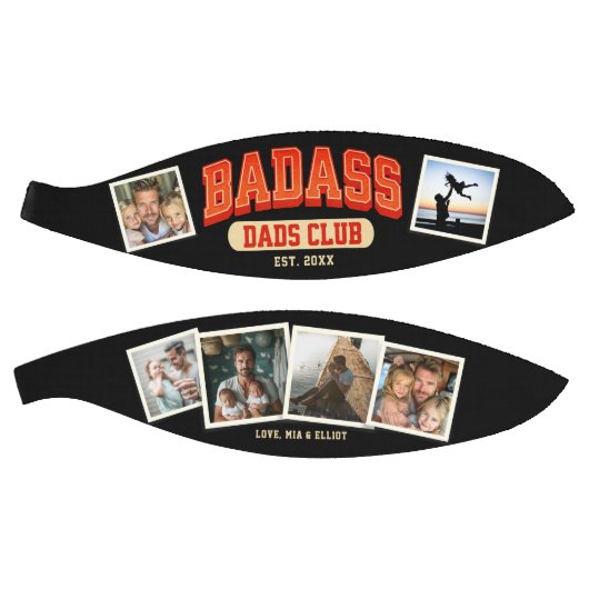 Aangepaste Badass Papa Club Retro Cool Fotocollage Basketbal (Panelen)