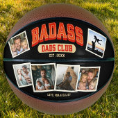 Aangepaste Badass Papa Club Retro Cool Fotocollage Basketbal