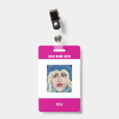Aangepaste Badge Uw Foto of Logo Naam Info Tekst (Voorzijde met clip)