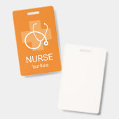 Aangepaste badge voor verpleegsters met stethoscoo (Voor- en achterkant)