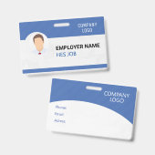 Aangepaste badge voor werknemers Foto, streepjesco (Voor- en achterkant)