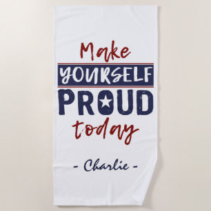 Aangepaste badhanddoek "Make Yourself Proud"