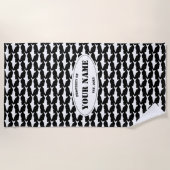 Aangepaste badhanddoek met een groot wit haaienpat (Voorkant)