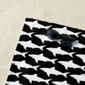 Aangepaste badhanddoek met een groot wit haaienpat (In situ)