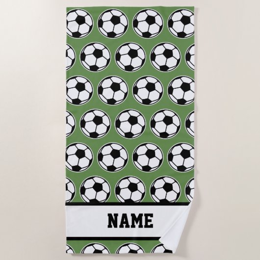 Aangepaste badhanddoek met voetbal afdrukken (Voorkant)
