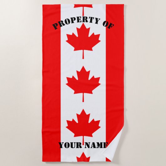 Aangepaste badhanddoek onder Canadese vlag (Voorkant)