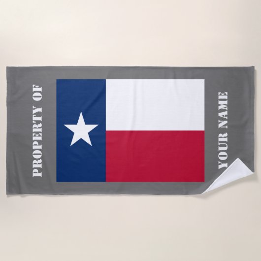 Aangepaste badhanddoek onder de vlag van Texas (Voorkant)