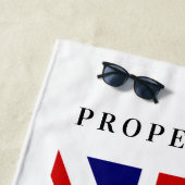 Aangepaste badhanddoek onder vlag van British Unio (In situ)