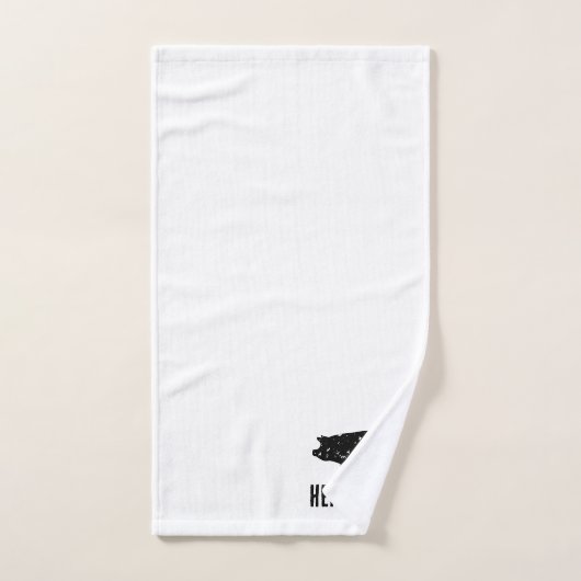Aangepaste badhanddoek set met varkenssilhouet bad handdoek (Handdoek)