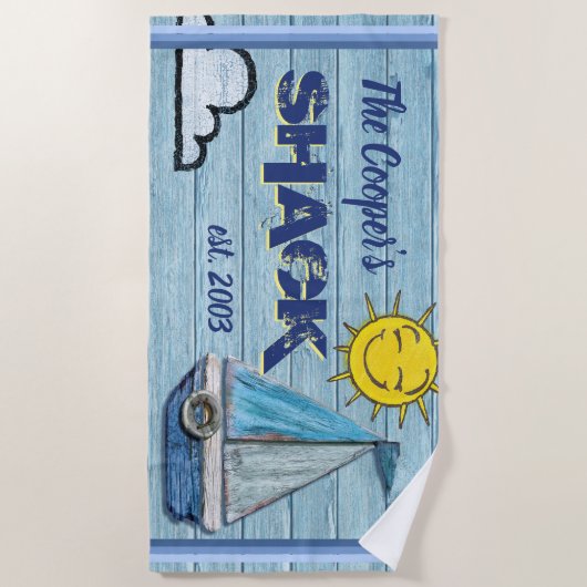 Aangepaste badhanddoek Shack (Voorkant)